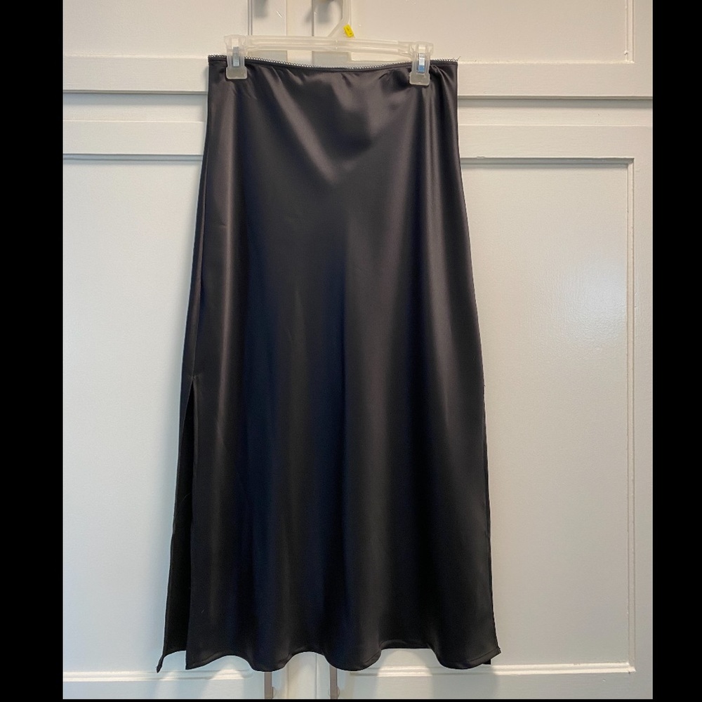 Silk midi skirt